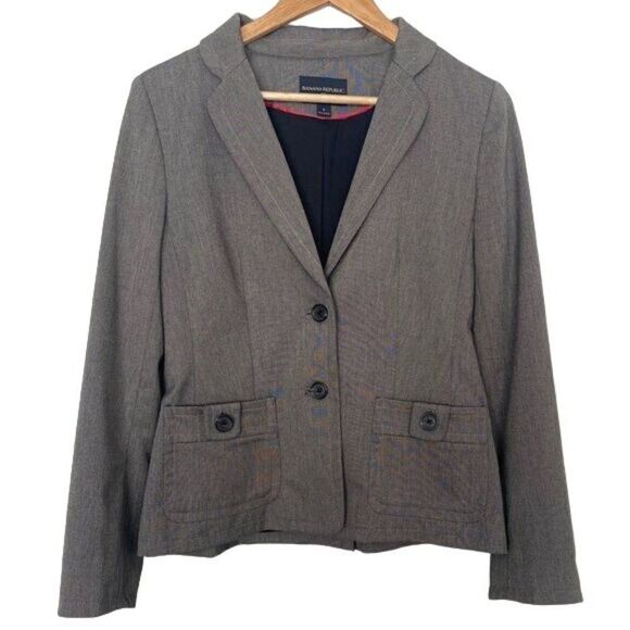 Banana Republic Gray Size 8 Blazer Medium - Picture 1 of 8